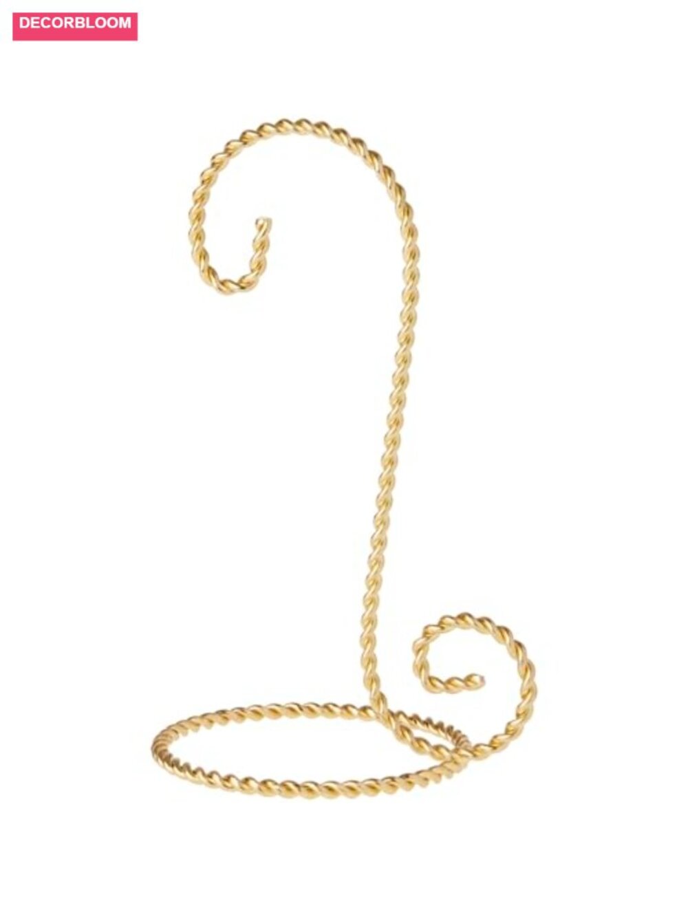 Small Twisted Gold-toned Ornament Display Stand Metal Hanging Hook 5.5"